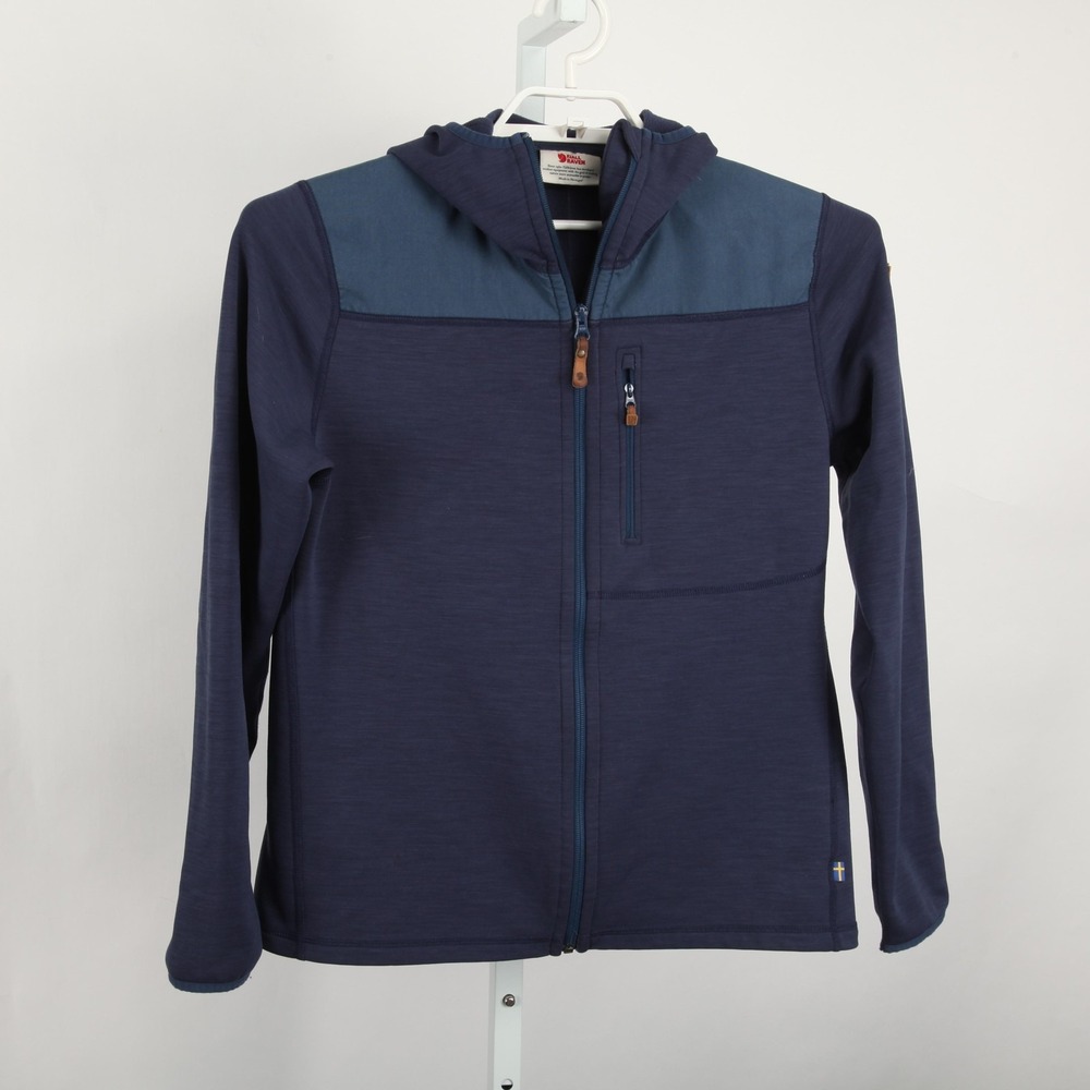 Fjallraven Jacket Womens Medium Blue Keb Fleece Hoodie Full Zip Outdoor 89482 - Picture 2 of 14
